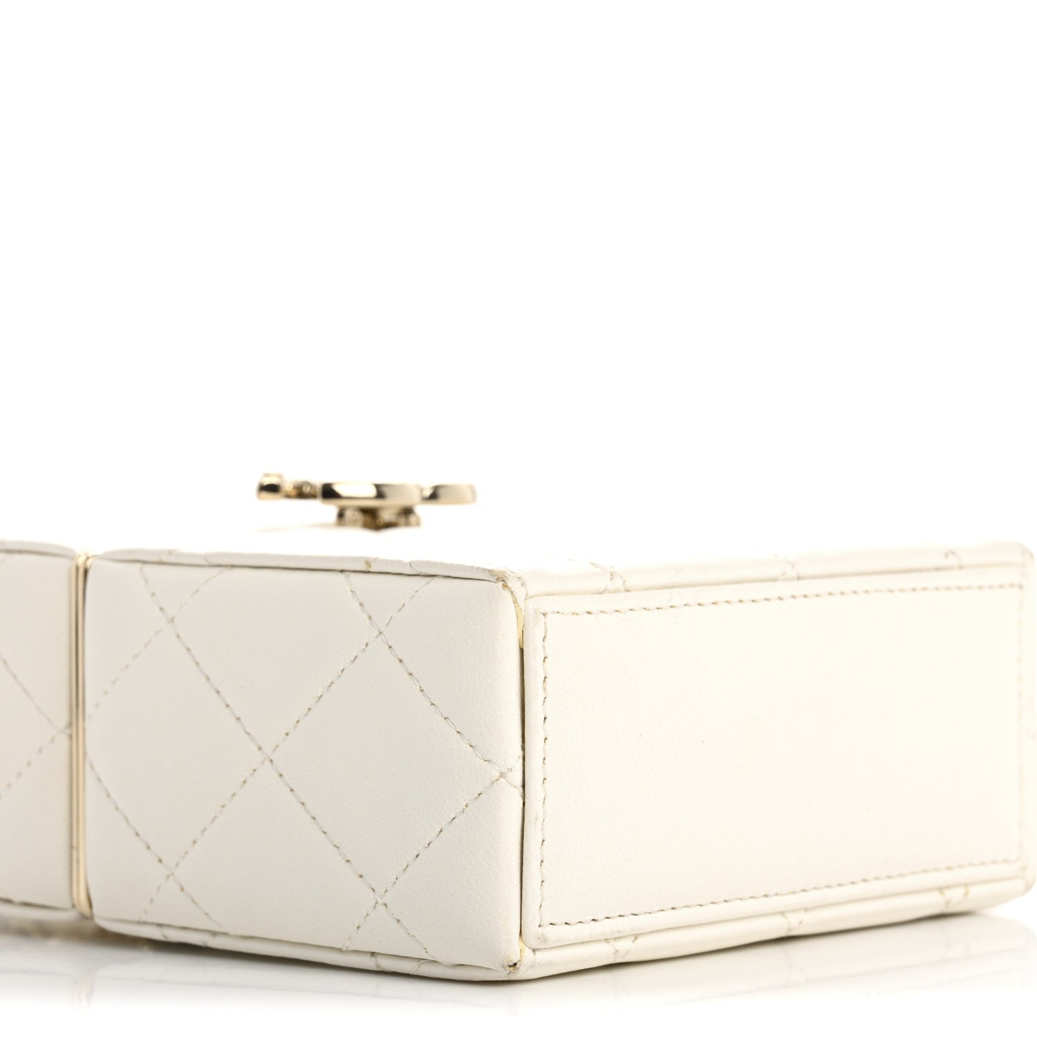 Chanel Lambskin Quilted Small Box With Chain White 9 of 16