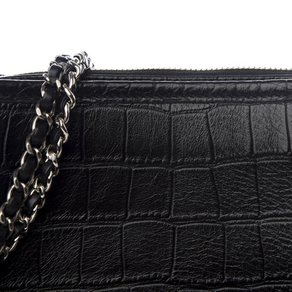Chanel Calfskin Crocodile Embossed Small Gabrielle Cocodile Hobo Black 11 of 11