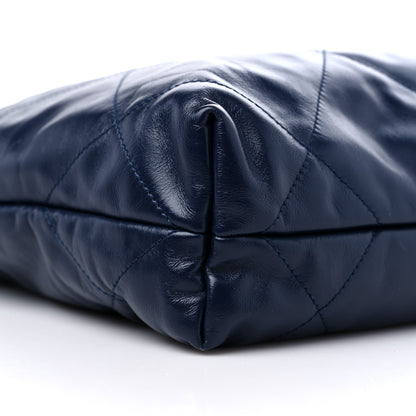Chanel Shiny Calfskin Quilted Small Chanel 22 Navy 9 of 10