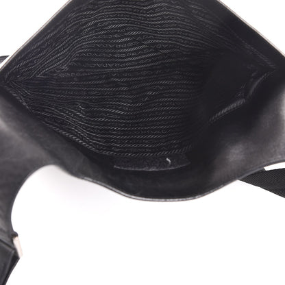 Prada Smooth Calfskin Flat Messenger Bag Black 5 of 6