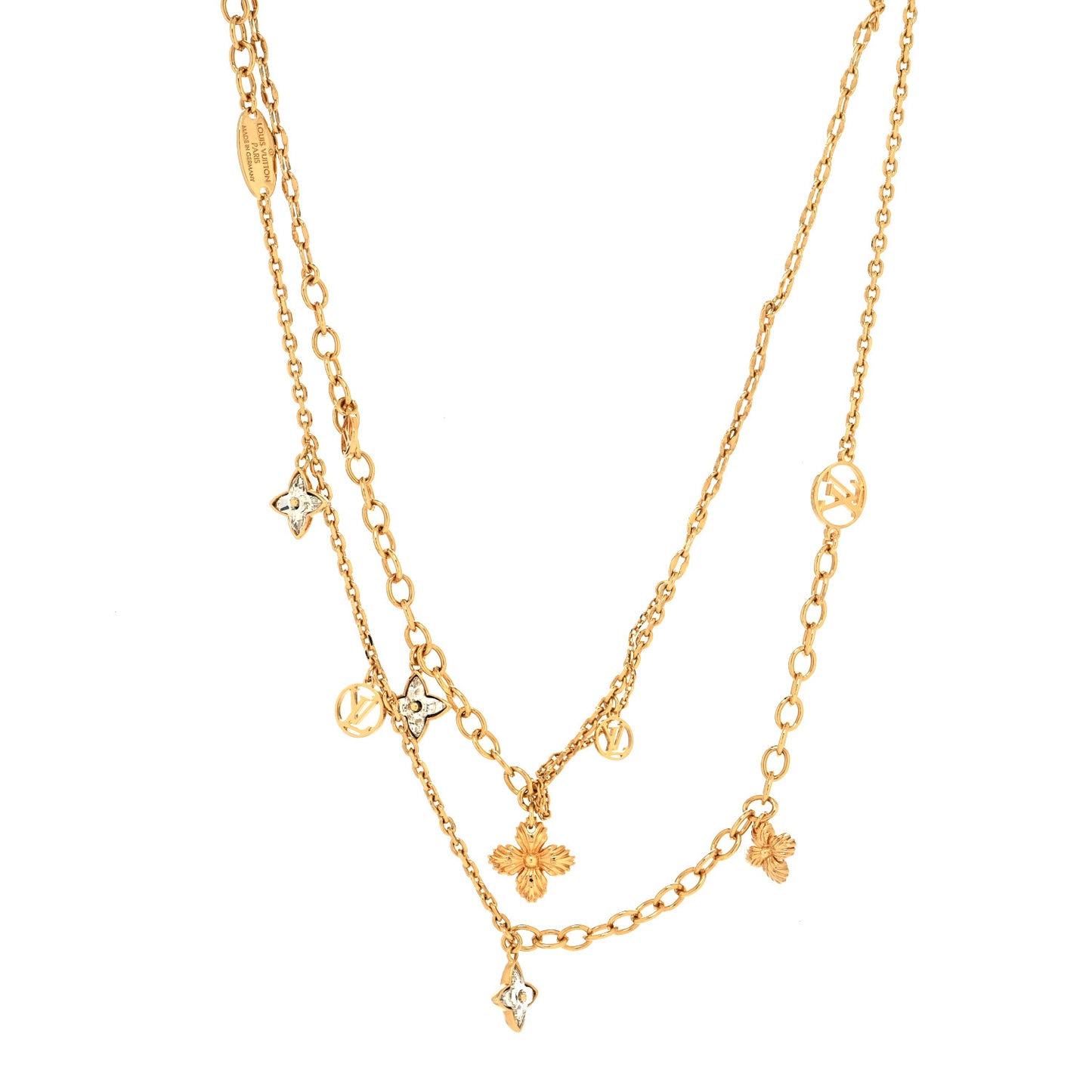 Metal Blooming Strass Necklace Gold
