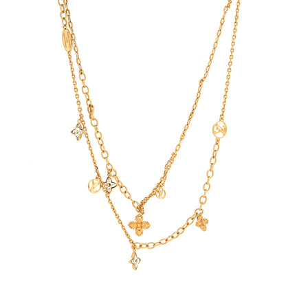 Louis Vuitton Metal Blooming Strass Necklace Gold 1 of 6