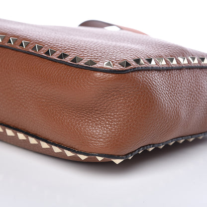 Valentino Garavani Calfskin Small Rockstud Flip-Lock Messenger Bag Tan 6 of 8