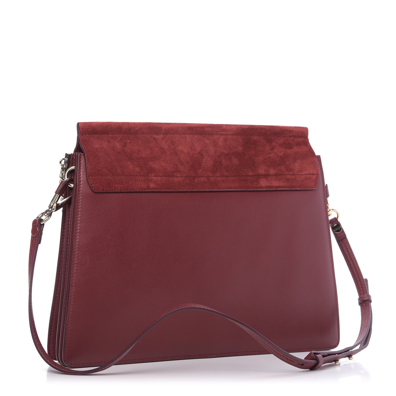 Chloe Calfskin Suede Medium Faye Shoulder Bag Plum Purple 3 of 10