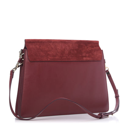 Chloe Calfskin Suede Medium Faye Shoulder Bag Plum Purple 3 of 10