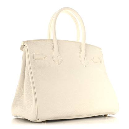 Hermes Taurillon Clemence Birkin 30 White 3 of 12