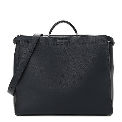 Fendi Cuoio Romano Selleria Monster Eyes Large Mens Peekaboo Iconic Essential Satchel Blue 1 of 12