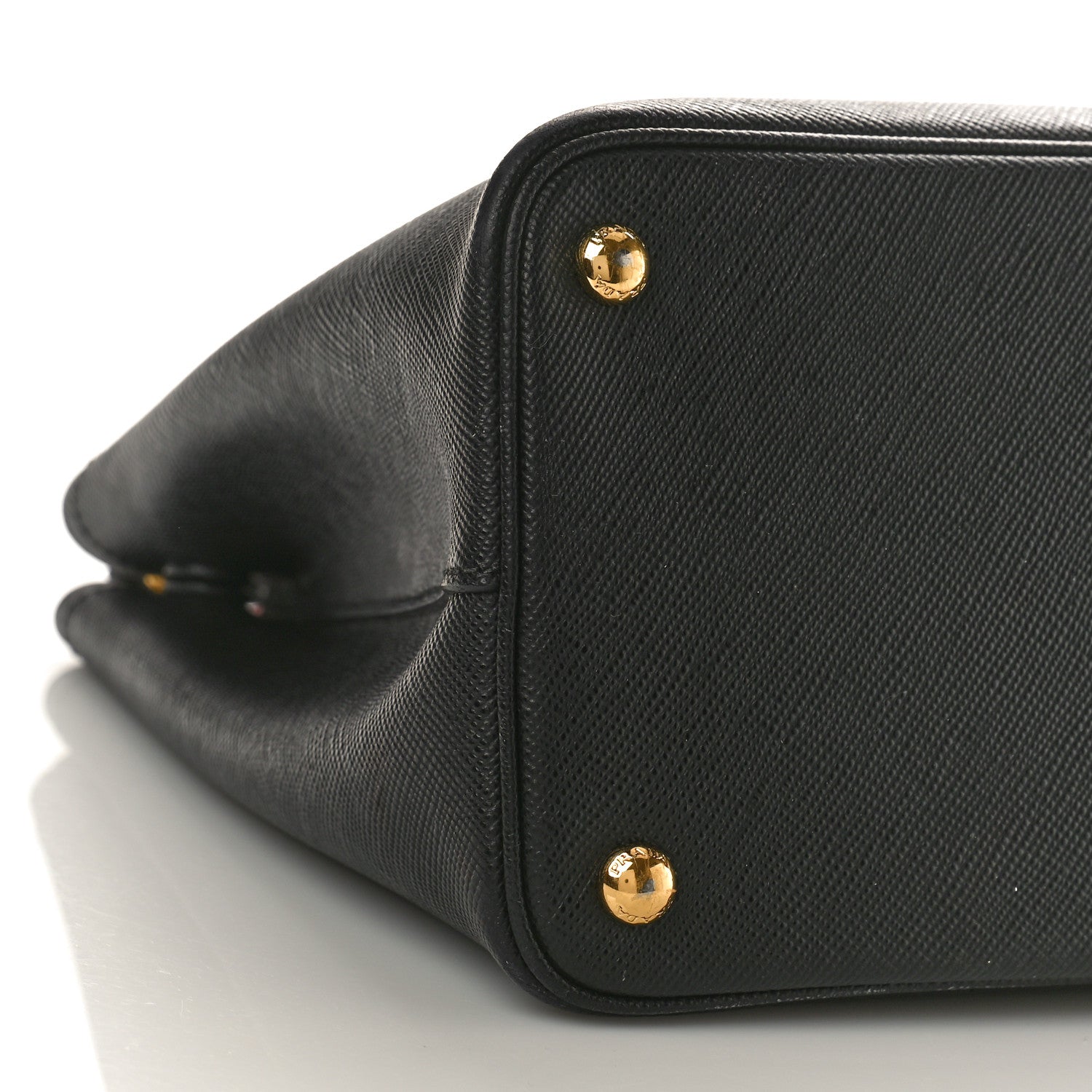 Prada Saffiano Cuir Medium Double Bag Black Fuoco 7 of 10