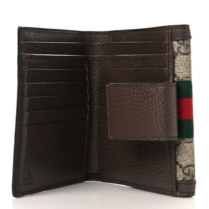 Gucci GG Supreme Monogram Web Ophidia French Flap Wallet Beige New Acero 5 of 6