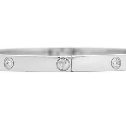 Cartier 18K White Gold 6 Diamond Small LOVE Bracelet 15 5 of 9