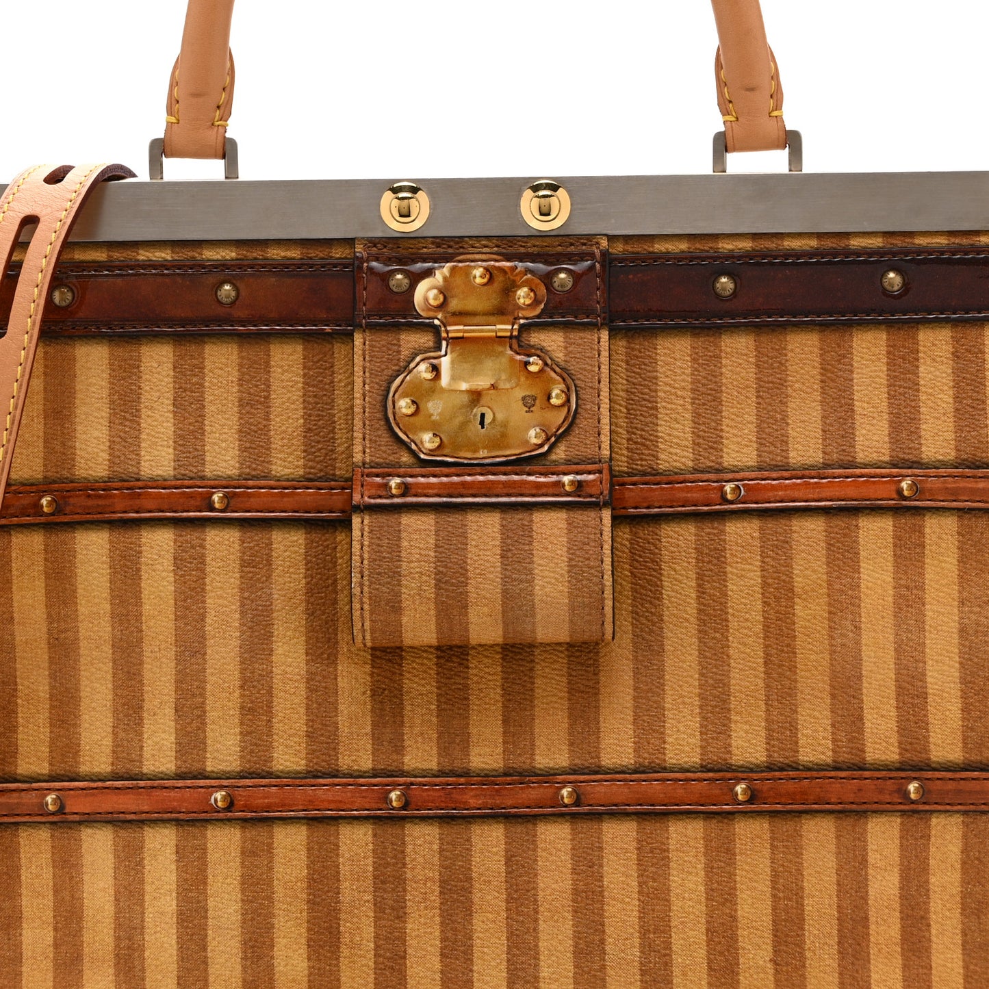 Calfskin Time Trunk Crown Frame Vertical Bag GM