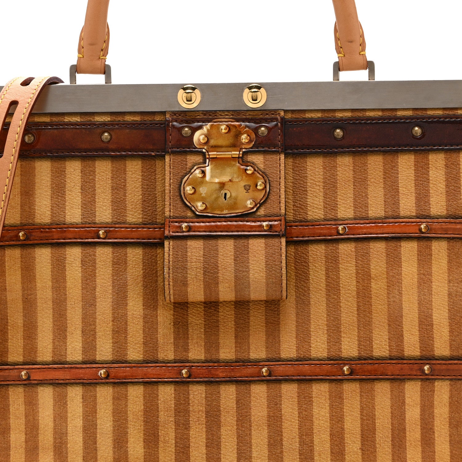 Louis Vuitton Calfskin Time Trunk Crown Frame Vertical Bag GM 8 of 10
