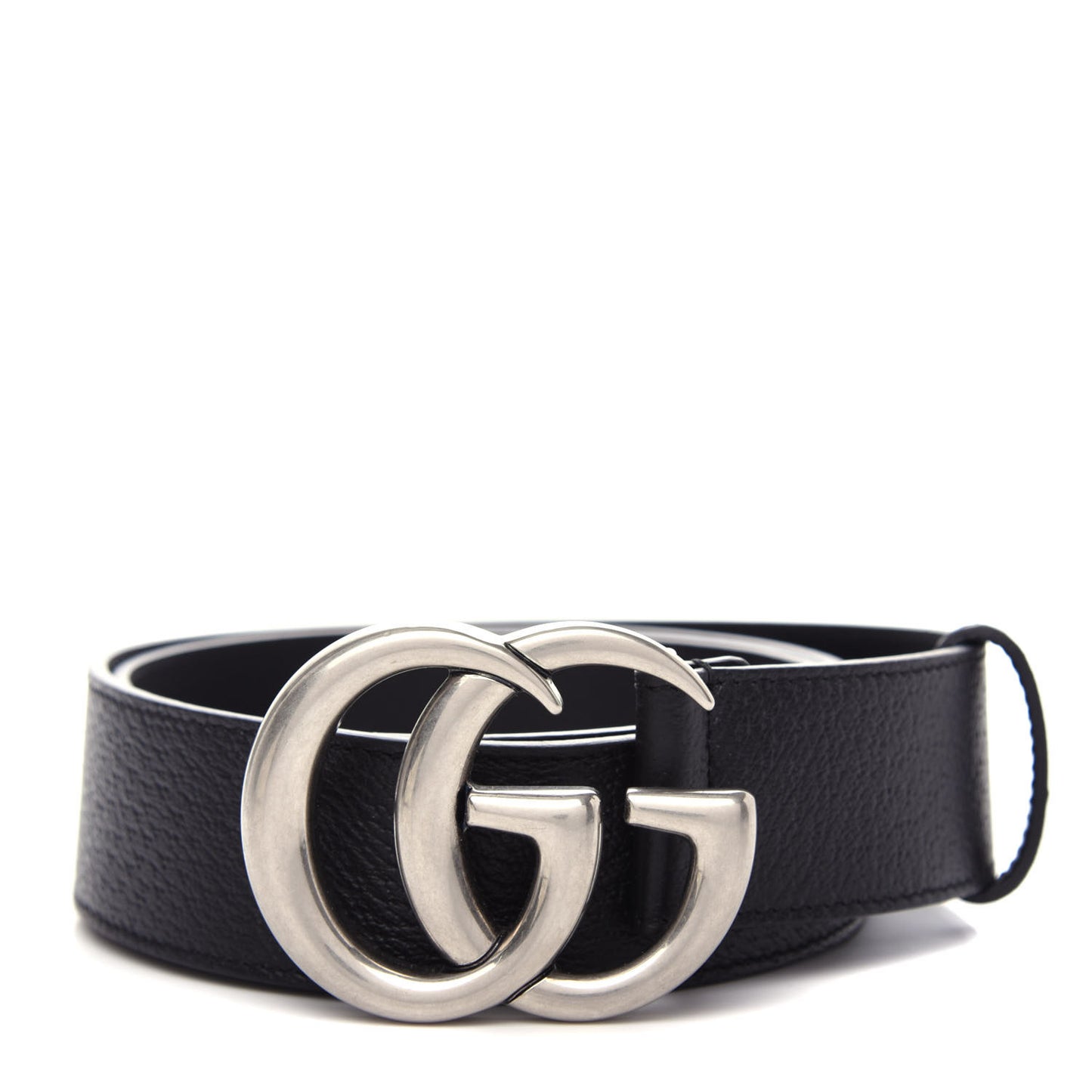 Textured Dollar Calfskin Nickel Double G 40mm Belt 90 36 Black