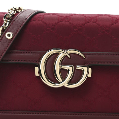 Gucci Crepe Wool Silk GG Monogram Go Small Shoulder Bag Rosso Ancora 9 of 11