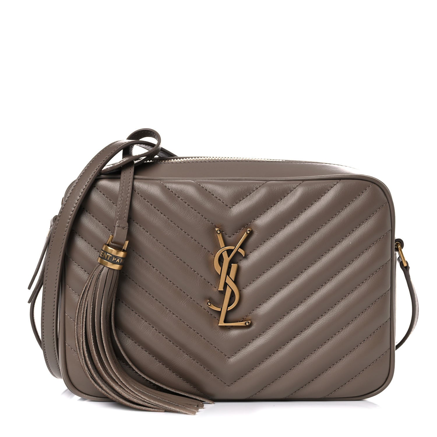Saint Laurent Calfskin Matelasse Monogram Lou Camera Bag Dark Latte 1 of 10