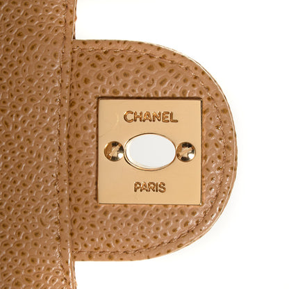 Chanel Caviar Mini Square Flap Dark Beige 6 of 9
