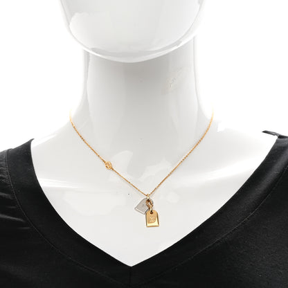 Louis Vuitton Nanogram Name Tag Necklace Gold 2 of 8