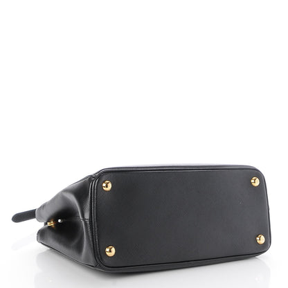 Prada Saffiano Mini Galleria Double Zip Tote Black 6 of 11