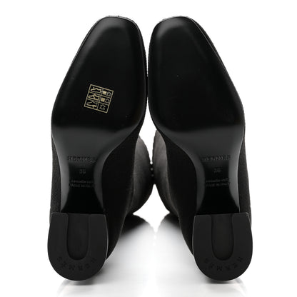 Hermes Knit Calfskin Fontaine 60 Boots 36 Black 5 of 14