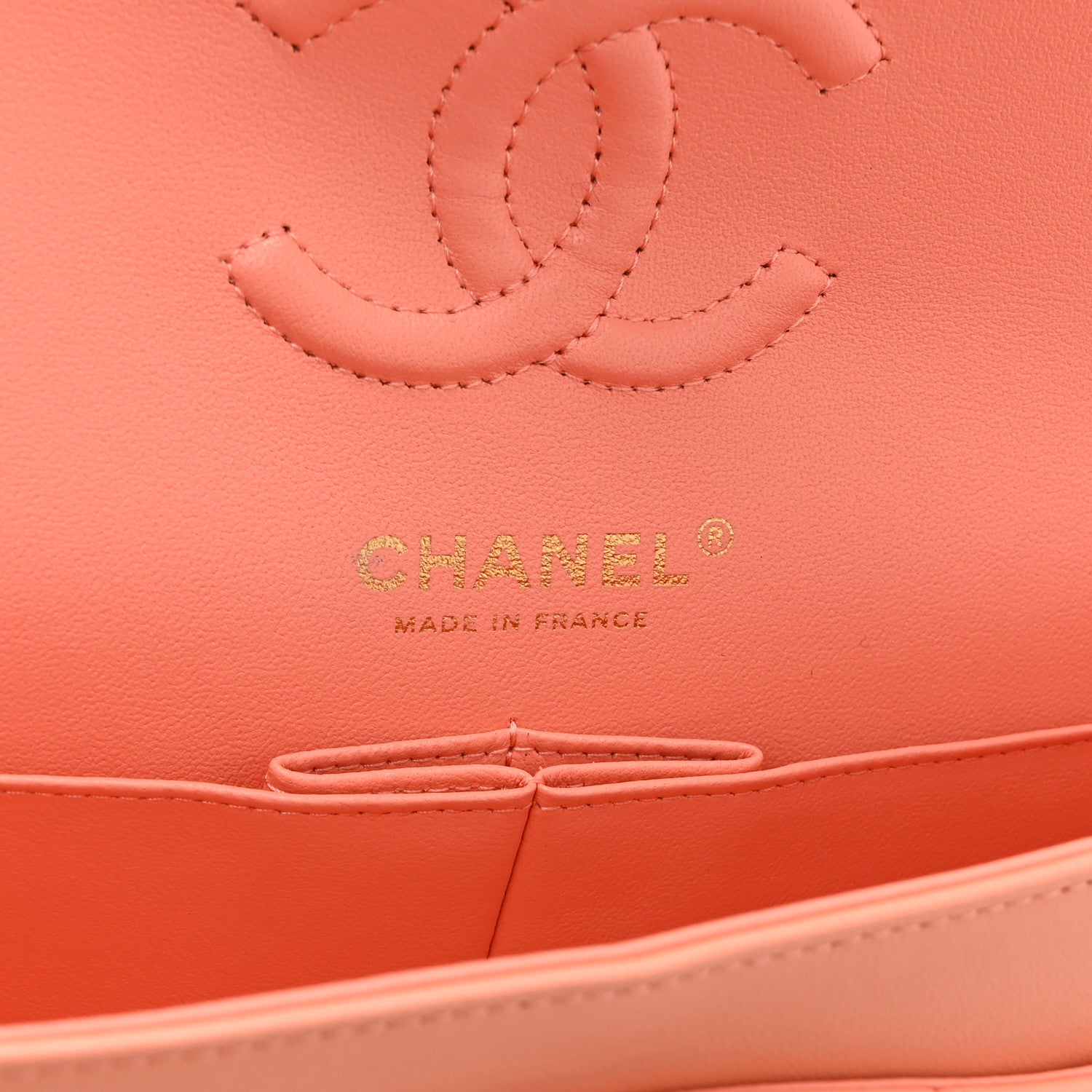 Chanel Lambskin Quilted Small Double Flap Light Orange 6 of 10
