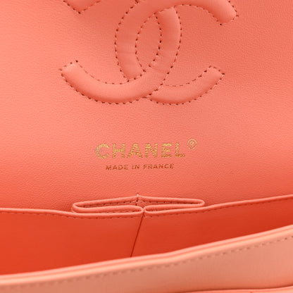 Chanel Lambskin Quilted Small Double Flap Light Orange 6 of 10