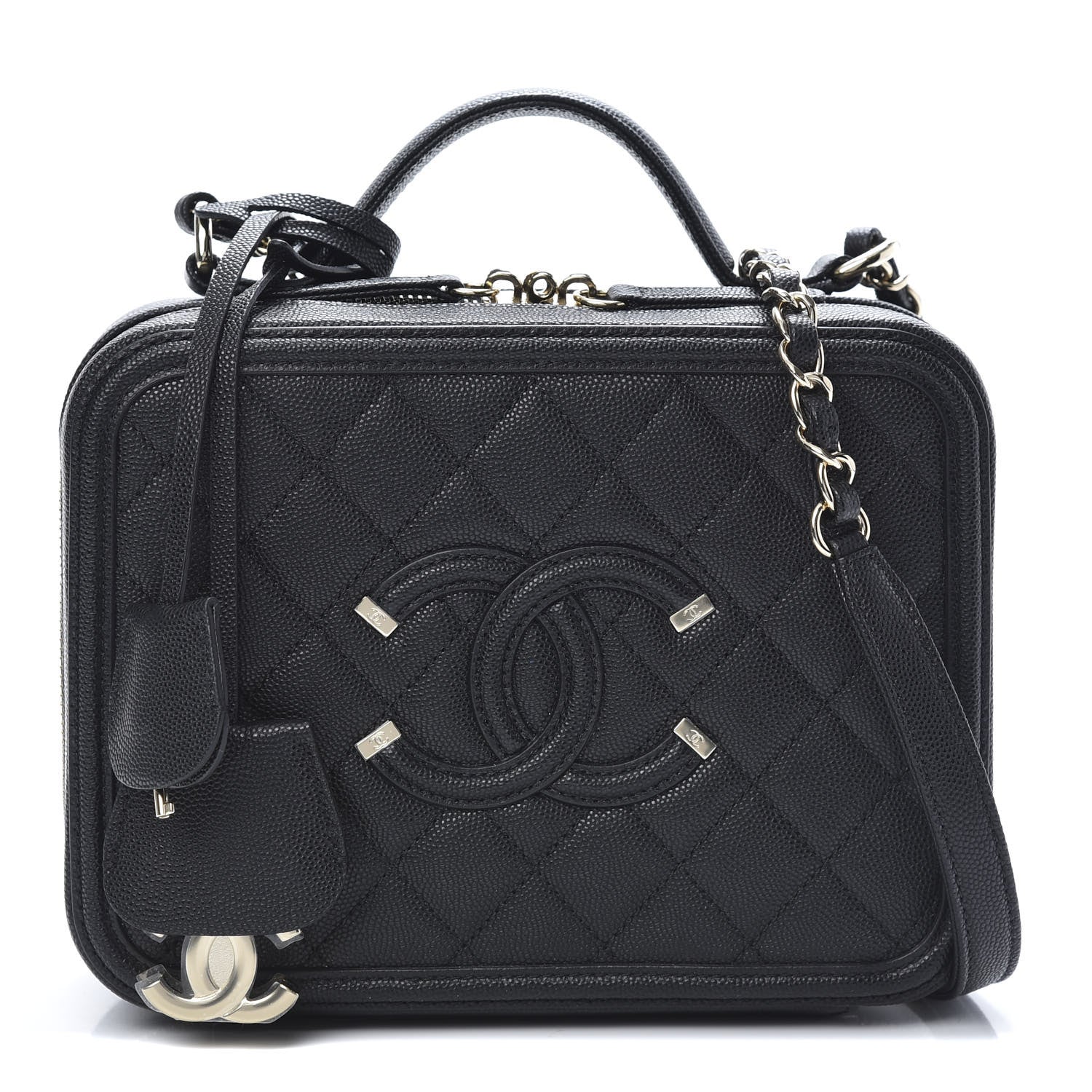 Chanel Caviar Quilted Medium CC Filigree Vanity Case Black 1 of 11