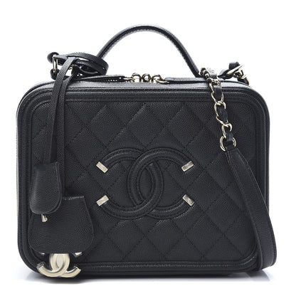 Chanel Caviar Quilted Medium CC Filigree Vanity Case Black 1 of 11