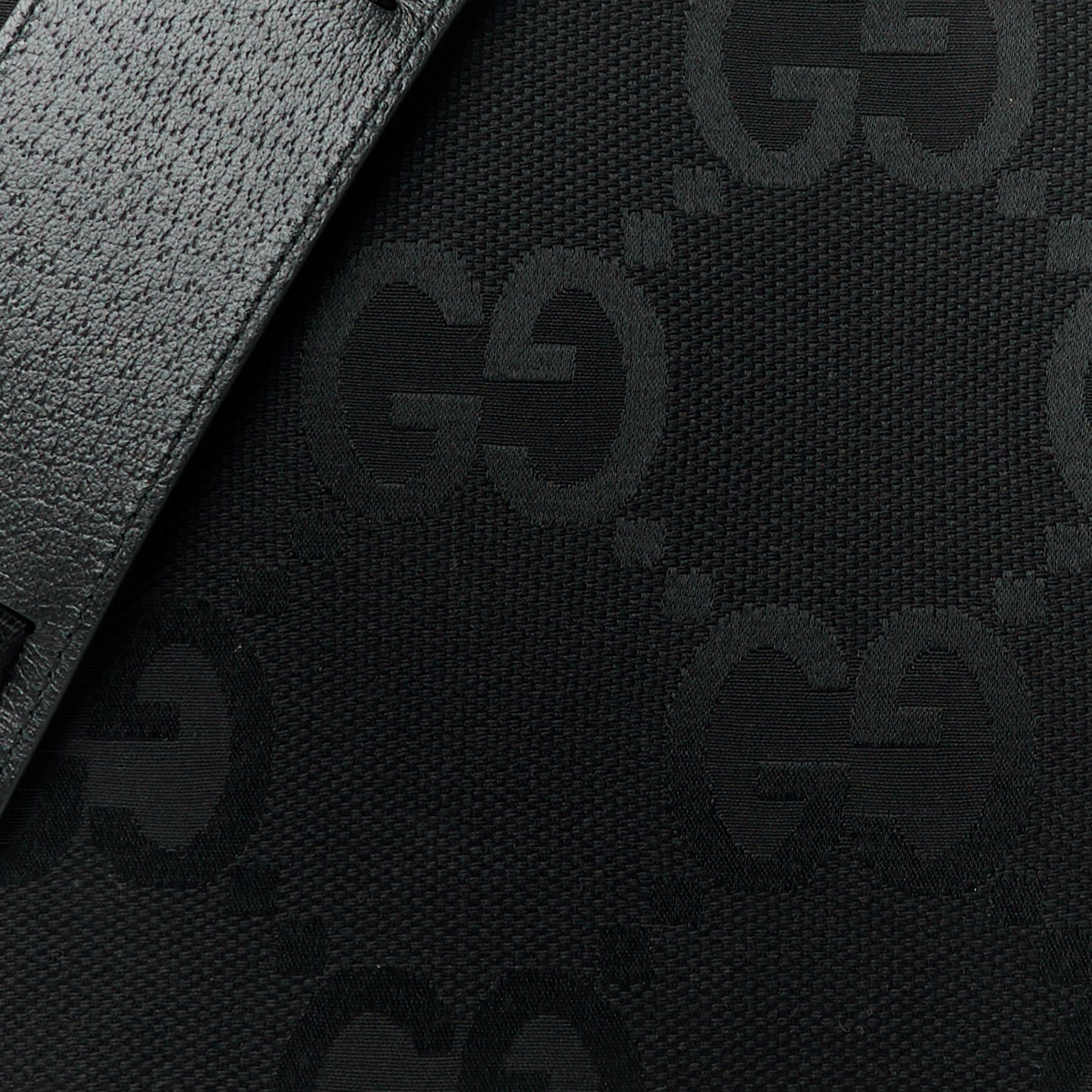 Monogram Jumbo GG Textured Dollar Calfskin Wristlet Messenger Bag Black