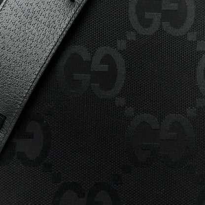 Gucci Monogram Jumbo GG Textured Dollar Calfskin Wristlet Messenger Bag Black 10 of 12