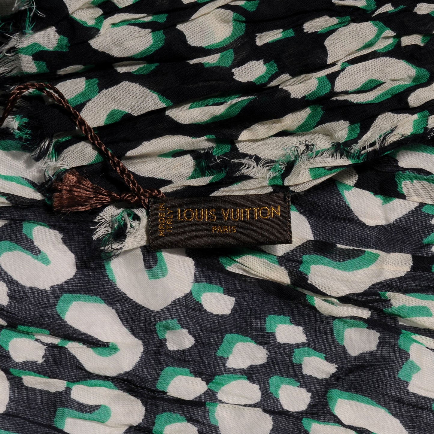 Cotton Leopard Pareo Scarf Blue Infini