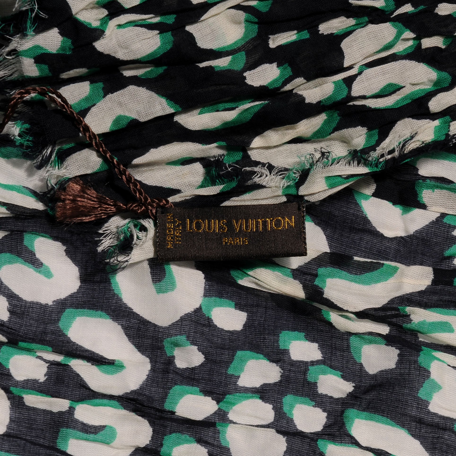 Louis Vuitton Cotton Leopard Pareo Scarf Blue Infini 6 of 7