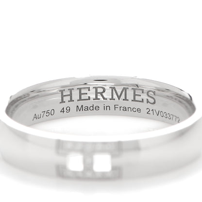 Hermes 18K White Gold Diamond Ever Herakles Wedding Band Ring 49 5 4 of 5
