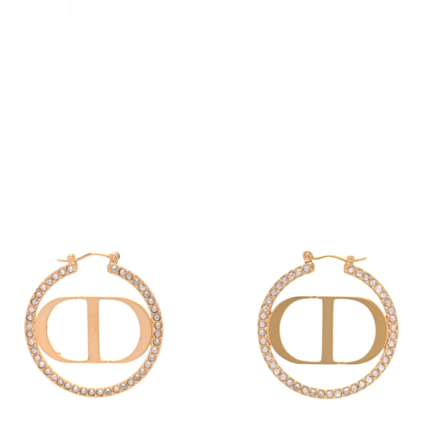 Crystal CD 30 Montaigne Hoop Earrings Gold