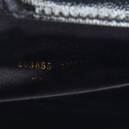 Saint Laurent Textured Patent Monogram Large Belle De Jour Clutch Black 7 of 7