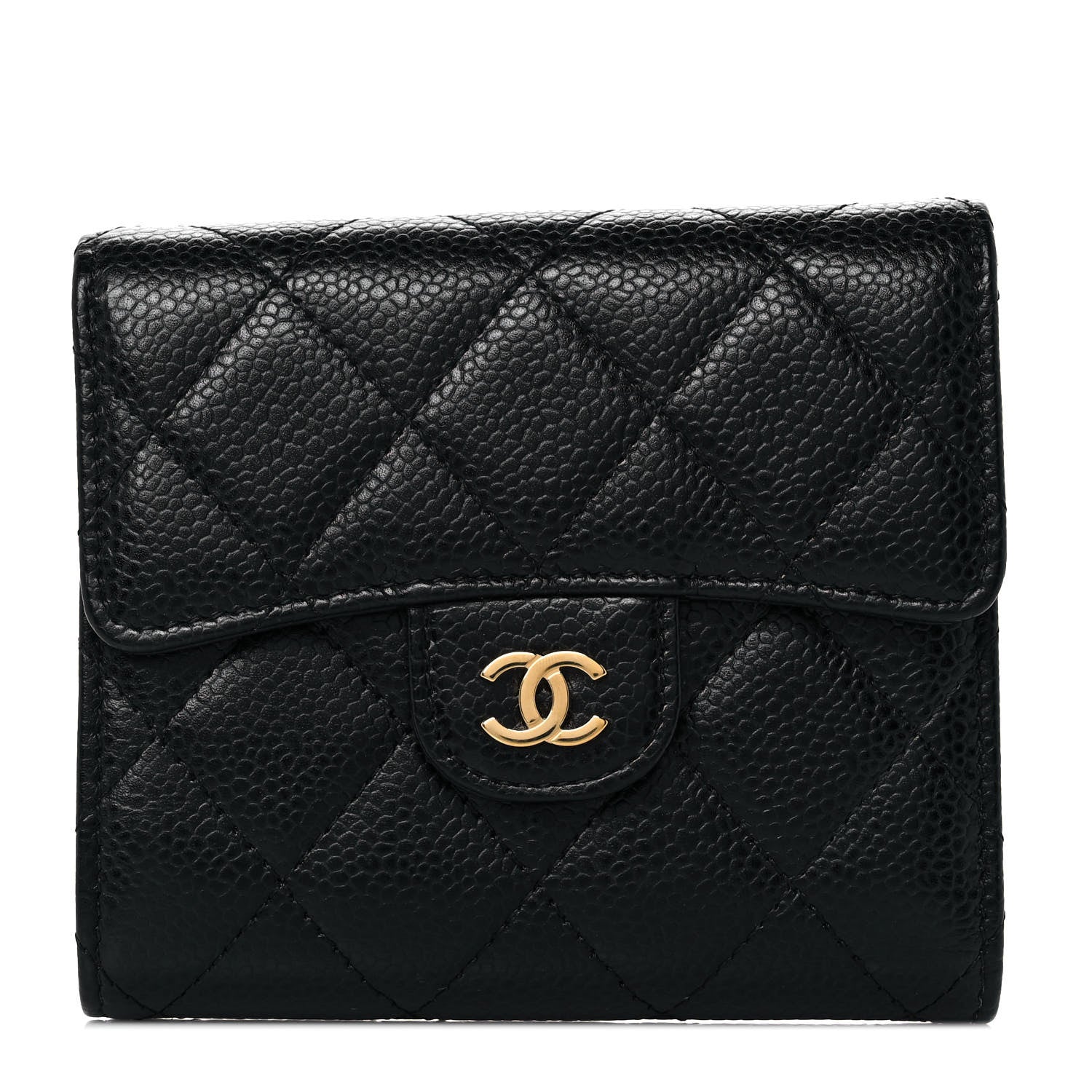 Chanel Caviar Quilted Compact Flap Wallet Black 1 of 11