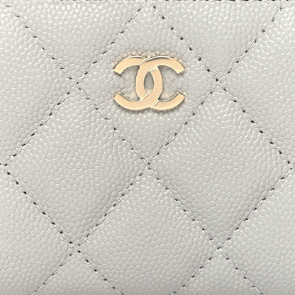 Chanel Caviar Quilted Zip Coin Purse Grey 8 of 9