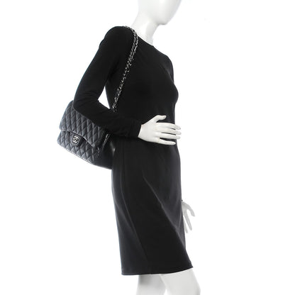 Chanel Lambskin Quilted Jumbo Double Flap Black 3 of 8