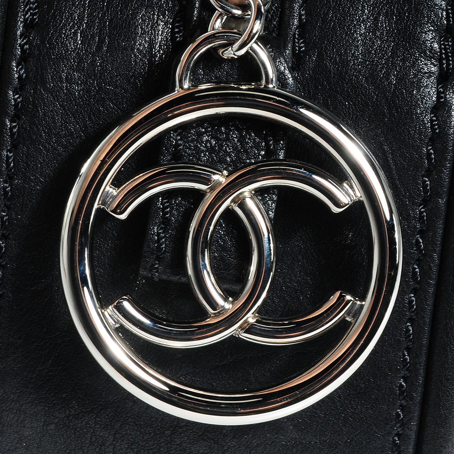Chanel Calfskin Round Bowling Bag Black 8 of 8