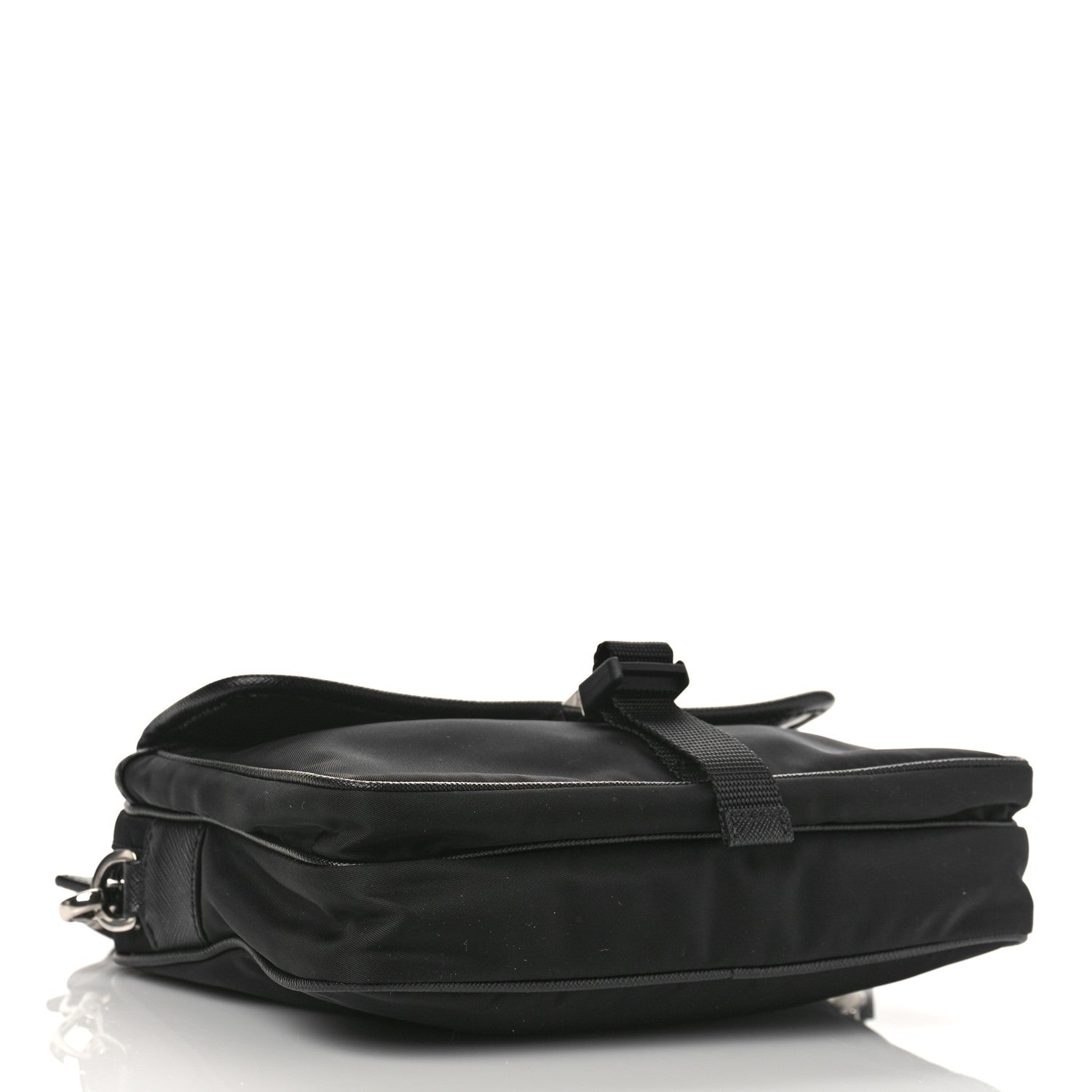 Prada Re-Nylon Saffiano Pocket Single Snap Buckle Shoulder Bag Black 4 of 8