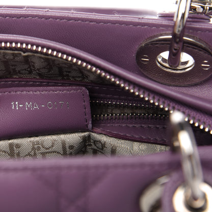 Christian Dior Lambskin Cannage Medium Lady Dior Purple 9 of 11