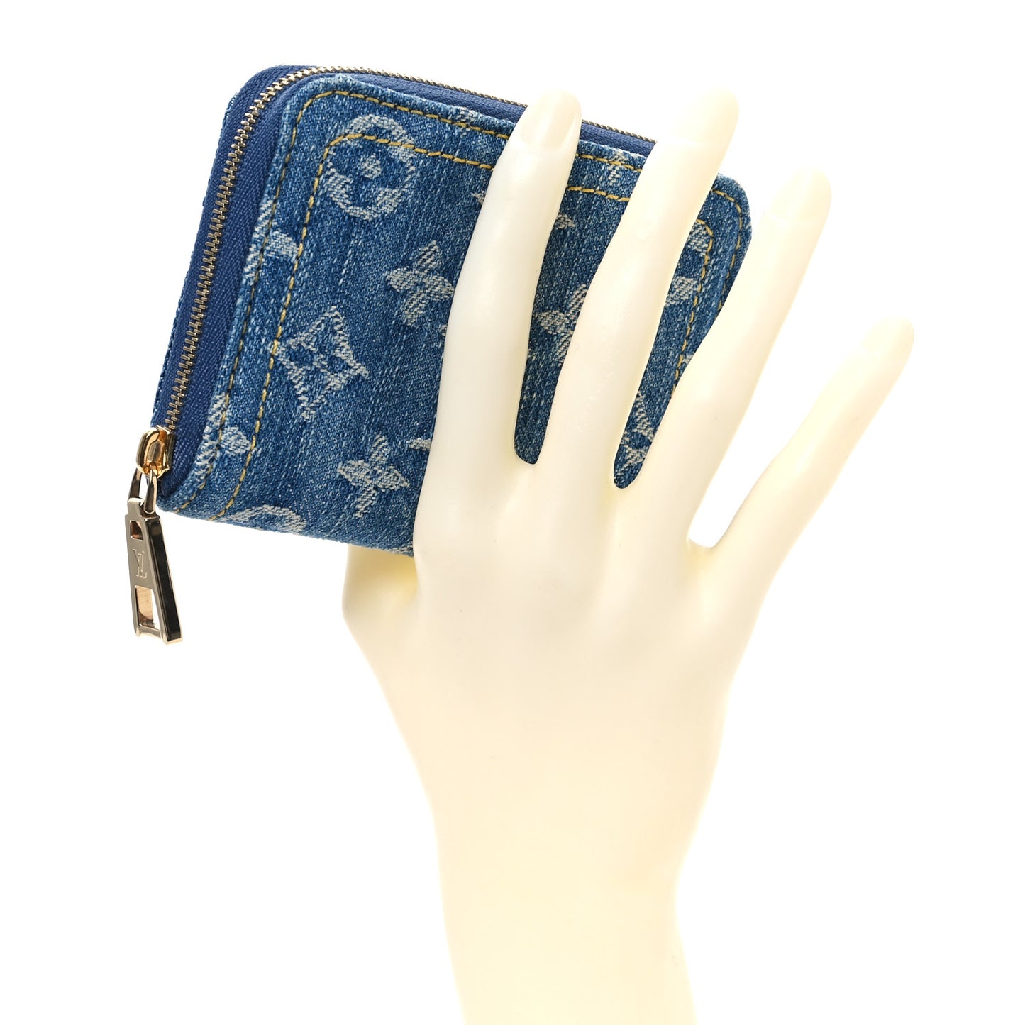 Denim Monogram Zippy Coin Purse Blue