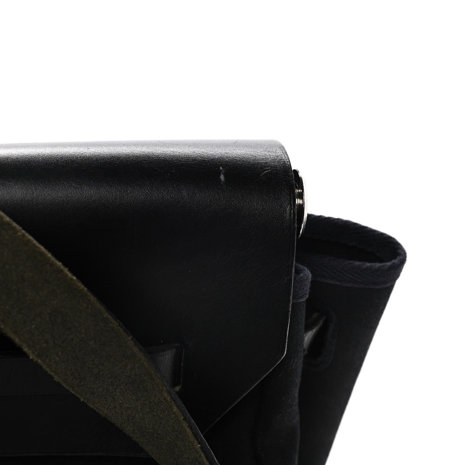 Hermes Toile Vache Calfskin Herbag 30 PM Black 19 of 22