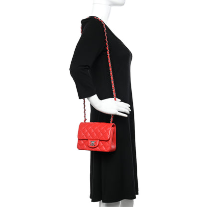 Chanel Lambskin Quilted Mini Square Flap Red 2 of 11