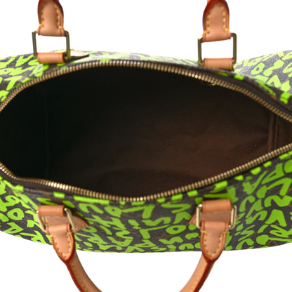 Louis Vuitton Monogram Graffiti Speedy 30 Green 5 of 10
