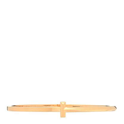 Tiffany 18K Rose Gold Narrow T T1 Hinged Bangle Bracelet 1 of 3