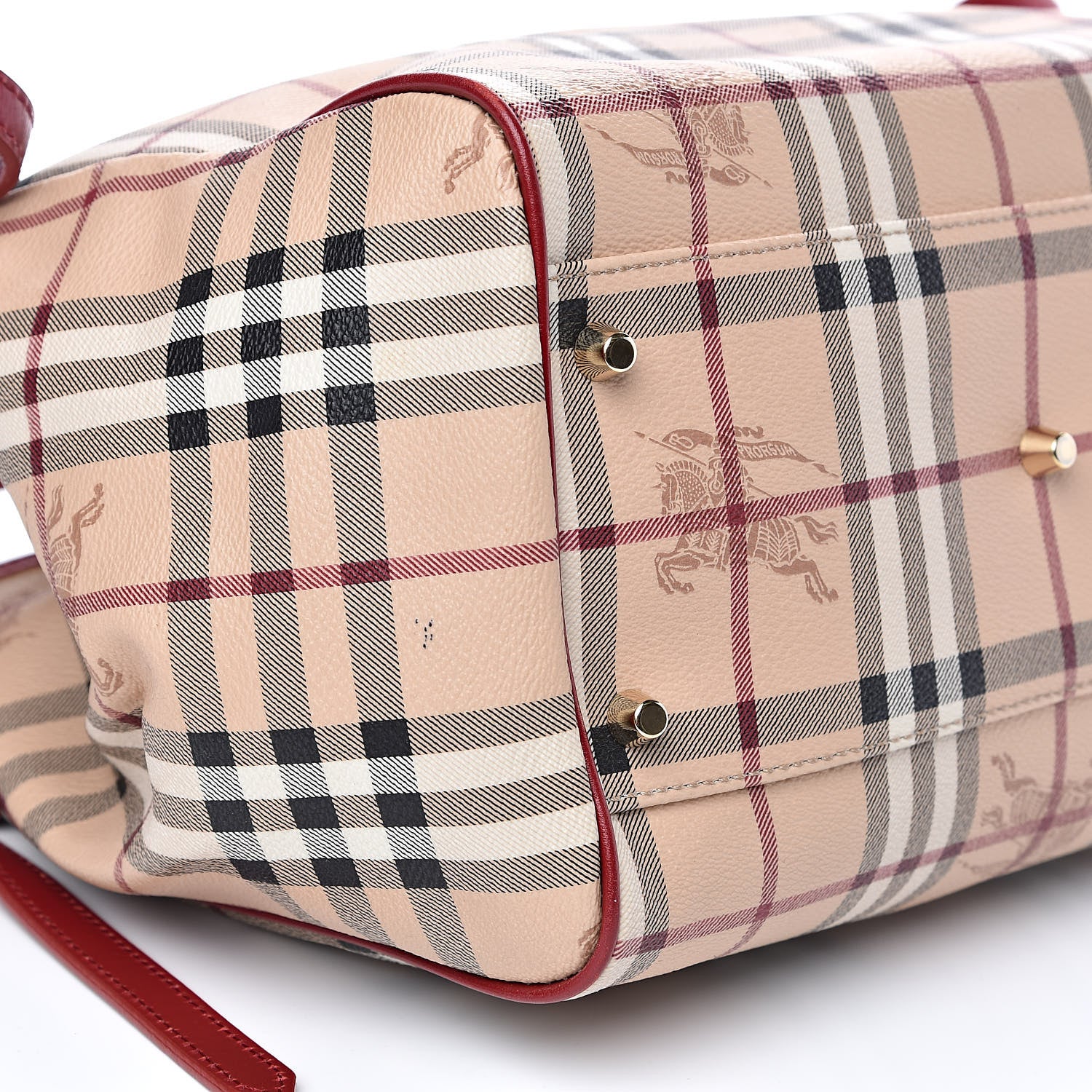 Burberry Haymarket Check Small Canterbury Tote Military Red 9 of 14