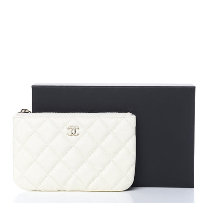 Chanel Caviar Quilted Small Cosmetic Case White 8 of 8
