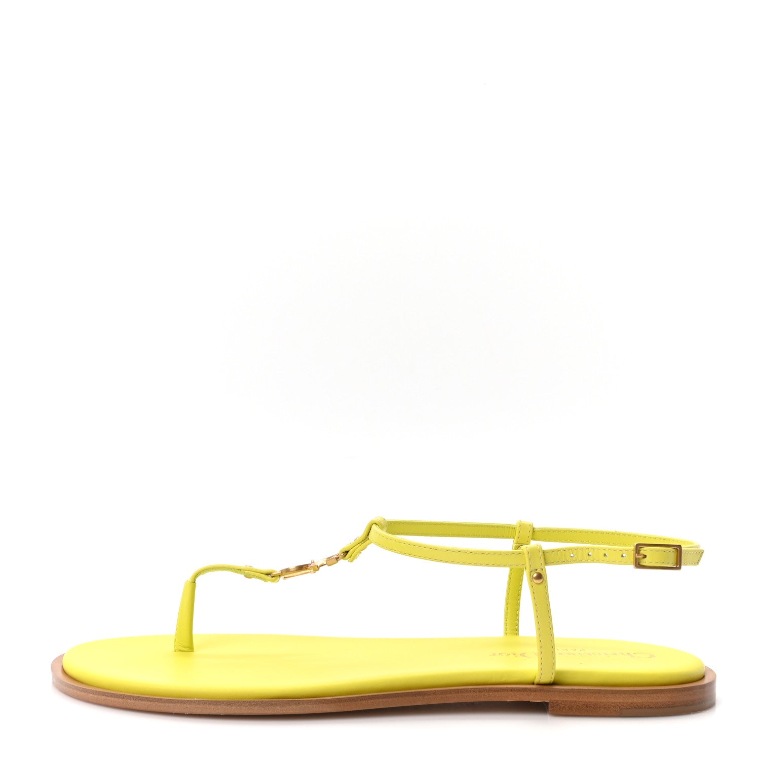 Christian Dior Calfskin C'est Dior Sandals 37 Yellow 1 of 8
