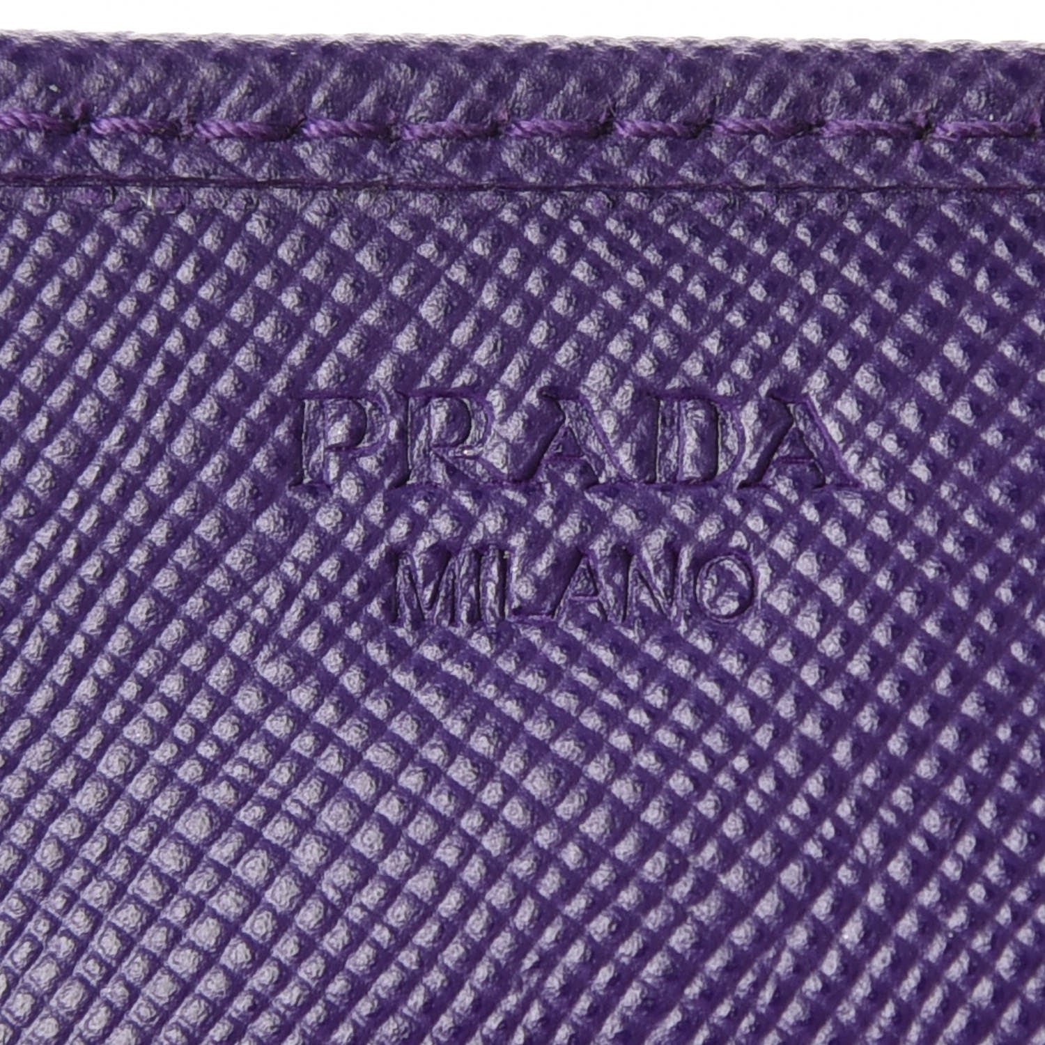Prada Saffiano Metal Flap Card Holder Viola 8 of 8
