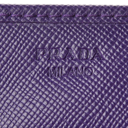 Prada Saffiano Metal Flap Card Holder Viola 8 of 8